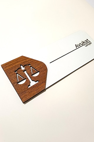 Avukat Odası Kapı Tabelası Kişiselleştirilebilir Mdf Ofis Oda İsimliği 19x7 Cm