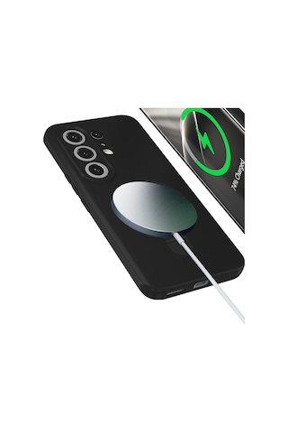 Maks Technology Tecno Camon 50 Pro Kılıf M-safe Şarj Özellikli Standlı Mkst Samara Kapak - Siyah