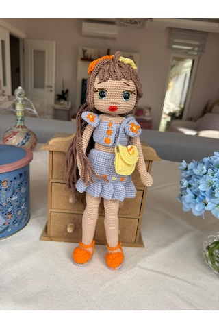 Amigurumi Moda İkonu Natali Oyuncak Bebek 38 Cm