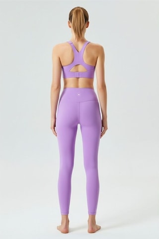 Yüksek Bel Toparlayıcı Tayt & Spor Sütyeni Takım Mor Lavanta Pilates Fitness Set Mor Lavanta