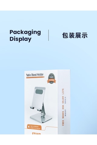 Vkemall Alüminyum Düzü Masası Tutucu: Telefon Ve Tablet İçin Katlanabilir Tek Eksenli Gümüş Masaüstü Şarj Üstü