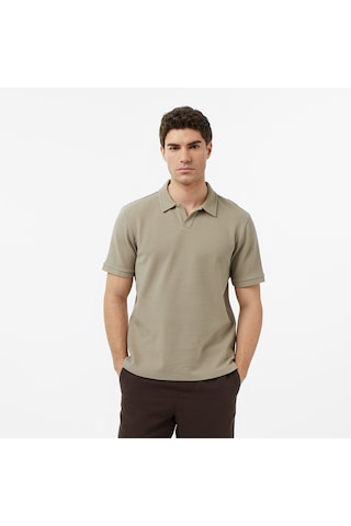 Nautica Erkek Bej Regular Fit Polo Yaka T-shirt Düz K65310t Bej