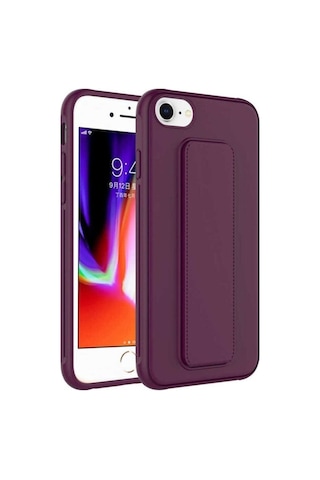 Apple Uyumlu iPhone Se 2020 Kılıf Zore Qstand Kapak Mürdüm