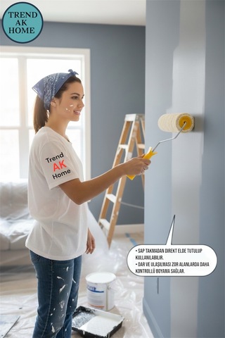 Lüks 20 Cm İç Dış Cephe Rulosu Sap - Profesyonel Boyacı Rulosu