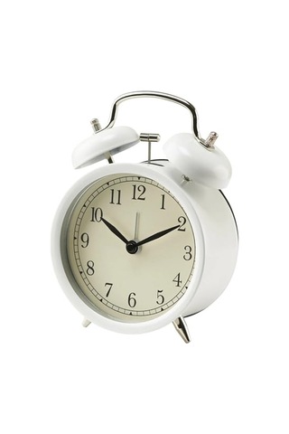 Ikea Dekad Analog Nostalji-alarmlı Saat Çanlar Çalar Saat İle Metal Kasa Ve Ön Cam G X D X Y 10 X 6 X 14 Cm Beyaz