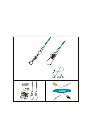 Uyguna-yakala 6 Adet Fishack Klipsli Fırdöndülü Çelik Tel-mal.430