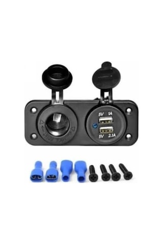 Çift Usb Araç Şarj Soketi Ve Çakmaklık 2.1a/1a - 12 V Marin Ve Karavan