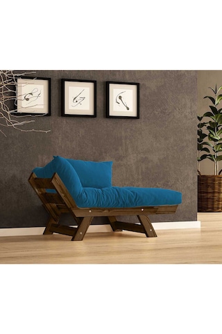 Woodesk Adalar Masif Ceviz-mavi Renk Berjer Cpt8136-140 Mavi