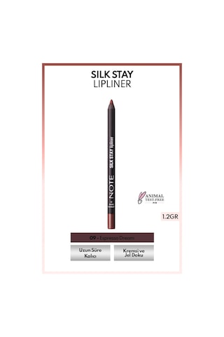 Note Cosmetique Silk Stay Lipliner Suya Dayanıklı İpeksi Dudak Kalemi 09 Espresso Dream