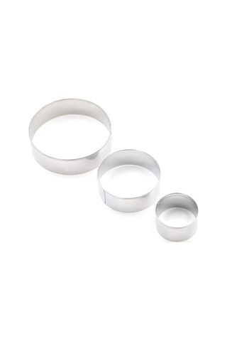 3b Trend 3'lü Yuvarlak Metal Kurabiye Kalıbı, Paslanmaz Kurabiye Kalıbı, Hamur Şekillendirici Kalıp Metal