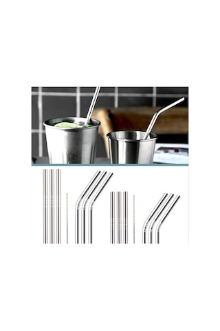 meniv 14 Parça 304 Çelik Pipet Seti Kamp Outdoor Bahçe Parti