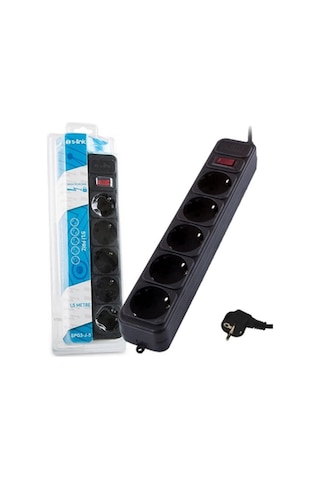 S-Link SPG3-J-5 306J 5'li Akım Korumalı Priz 1.5 M Siyah