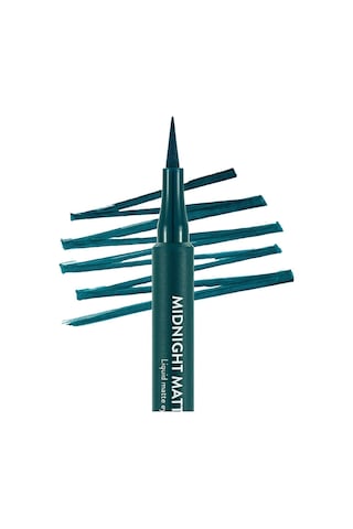 Flormar Mat Likit Kalem Eyeliner (YEŞİL) - Midnight Matte Eyeliner - 004 Green - 8690604641673