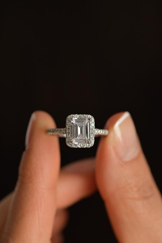 925 Ayar Zirkon Taşlı Rodyum Ayarlanabilir Baget Gümüş Yüzük 10-20