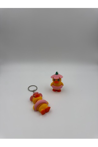 Pinky Duck Anahtarlık Açık Pembe