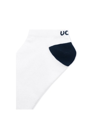 Ucla Jordy 3'lü Beyaz Kısa Jakarlı Pamuk Standard Fit Unisex Çorap