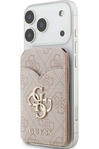 Guess Aynalı Magnetik Kartlık Metal Büyük 4g Logolu Ve Standlı Pembe