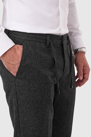 Rizzup Erkek Slim Fit Kırçıllı Füme Kumaş Pantolon İpli Esnek Bel Likralı Spor Şık Pantolon 2700252