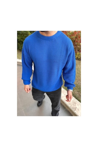 Elku Moda Kazak Oversize Çift Kat Örme Naturel Pamuk Bisiklet Yaka Bol Kesim Tüylenmeyen Salaş Örme Triko Açık Bej