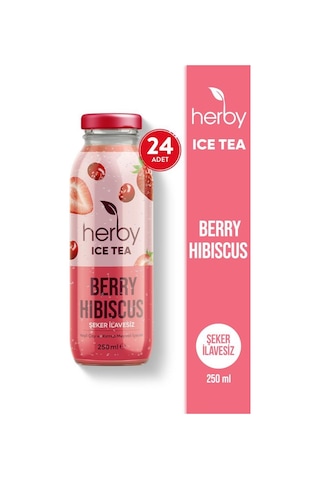 Herby Ice Tea Berry Hibiscus Soğuk Çay Şeker İlavesiz 24 x 250 ML