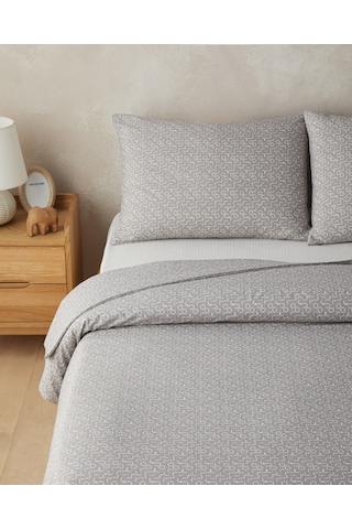 English Home Geomora Kolay Ütülenir Çift Kişilik Çarşaflı Nevresim Takımı 200x220 Cm Vizon Vizon