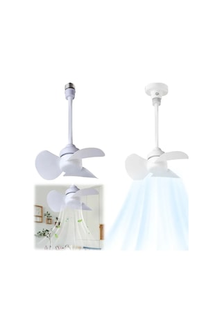 Ximistore9 Mini Tavan Fanı Led Işıklı, Abs Ve Metal Konstruksiyon, Yüksek Performanslı Motor, İç Mekanlar İçin Uygun Beyaz