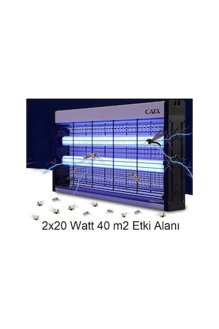 Ct-9401 Uv Işıklı Elektrikli Sinek Öldürücü 2 20w Sessiz Ve Etkili Haşere Kovucu Cihaz Beyaz
