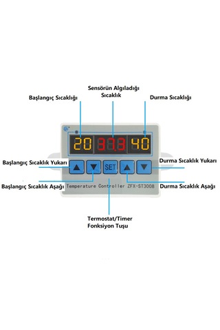 Yate10 St3008 220v 10a Termostat/ Timer Kontrolörü