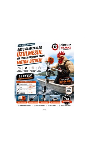 Algaride Wm60 2 Hp Benzinli Tekne Motoru 51.7cc 6500 Rpm 1.2l Yakıt Deposu