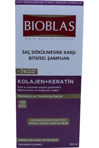 Bioblas Kolajen + Keratin Saç Dökülmesine Karşı Şampuan 360 ML