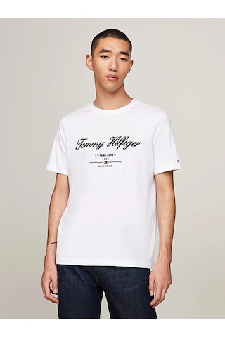 Tommy Jeans Tommy Hilfiger Sıfır Yaka Erkek T-shirt KIRIK BEYAZ