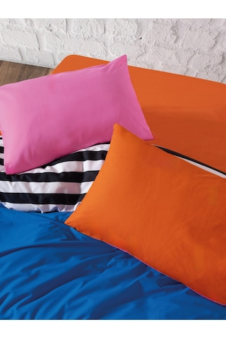 Cozy Home Popping Colors Çift Kişilik Lastikli Çarşaflı Nevresim Takımı Dusk Mavi