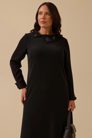 Galaxi Kadın Büyük Beden Dikiş Desenli Tunik 4006 Siyah Siyah