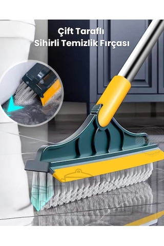 Sihirli Süpürge V Şekli ve Çekçek İle Çift Fırçalı Çift Taraflı Temizleme Fırçası