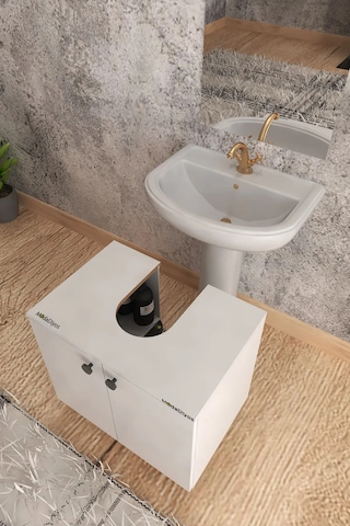 Modelisa Lavabo Altı Dolap, Ayaklı Banyo Dolabı Mdf Beyaz