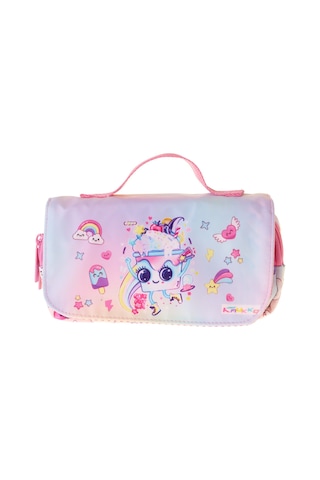 Kaukko Kids Taşıma Askılı Kız Çocuk Dondurma Desenli Şık Kalem Çantası Pembe - L5285 Pembe - Turkuaz