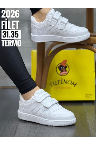 Papucumun Dünyası Tutinom Unisex Çocuk Spor Ayakkabı Kız Ve Erkek Beyaz