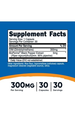 Nutricost Dım Diindolylmethane 300mg 30 Caps