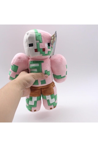 Minecraft Büyük Dev Zombi Robot Pembe İthal Premium Sevimli Karakter Oyuncak 35 Cm