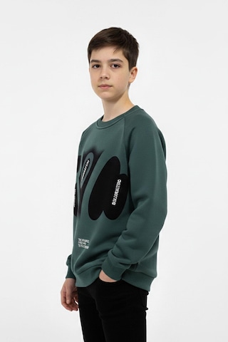 Baskılı Erkek Çocuk Sweatshirt-90880 Yeşil