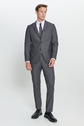 AC&Co / Altınyıldız Classics Erkek Antrasıt Slim Fit Dar Kesim Mono Yaka Desenli Takım Elbise Antrasıt