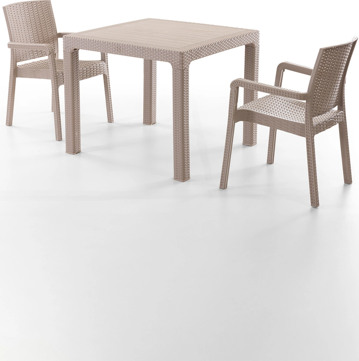 King 2 Kişilik Rattan Masa Sandalye Takımı Cappuccino Cappuccino