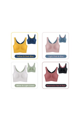 Skycity Kadınlar İçin Çift Yönlü Spor Sütyeni - Rahat Ve Destekleyici Yoga Atleti Açık Pembe Ve Mavi