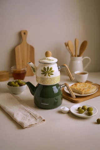 Bambum Unique - Bambu Kulplu Çaydanlık Takımı Herb Yeşil