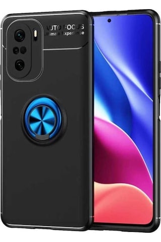 Xiaomi Mi 11i Kılıf Zore Ravel Silikon Kapak Siyah-Mavi