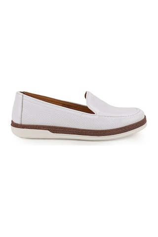 Libero L10.2080 Kadın Casual Jüt Detaylı Lazer Kesim Slip-on Ortopedik Comfort Anne Ayakkabısı Beyaz