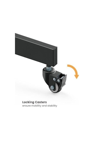 Tayfun 65'' Uyumlu Yürüyen Tekerlekli Ayaklı Led Tv Monitör Standı