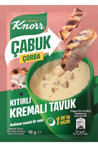 Knorr Çabuk Çorba Kıtırlı Kremalı Tavuk 18 Gr X 24 Adet