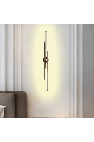 Mimarled Üçlü Çubuk Led Aplik Aydınlatma 94 Cm Gün Işığı Altın