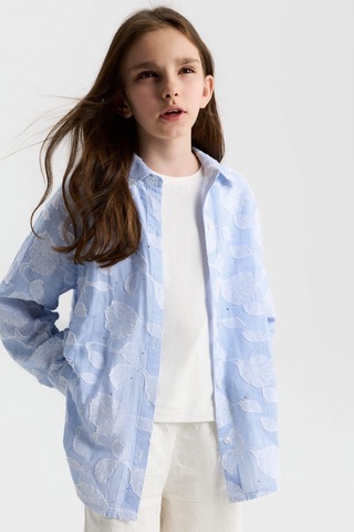 Xo Kids Kız Çocuk Gömlek 8-14 Yaş 31319 Mavi